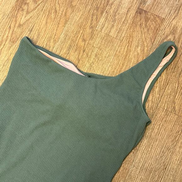J. Crew Green Textured One-Shoulder One-Piece Size 22 - Picture 8 of 11